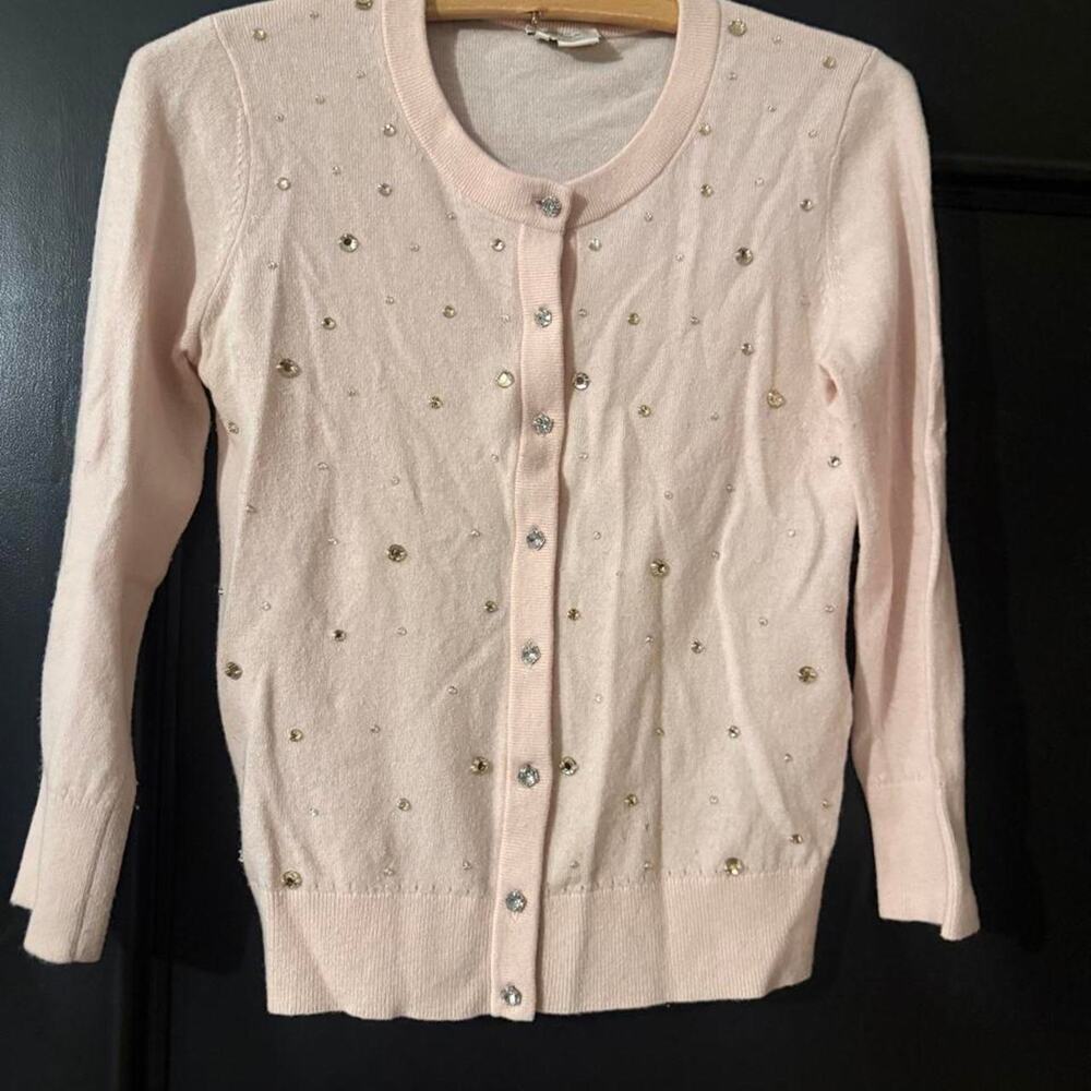 Kate spade pink rhinestone cardigan